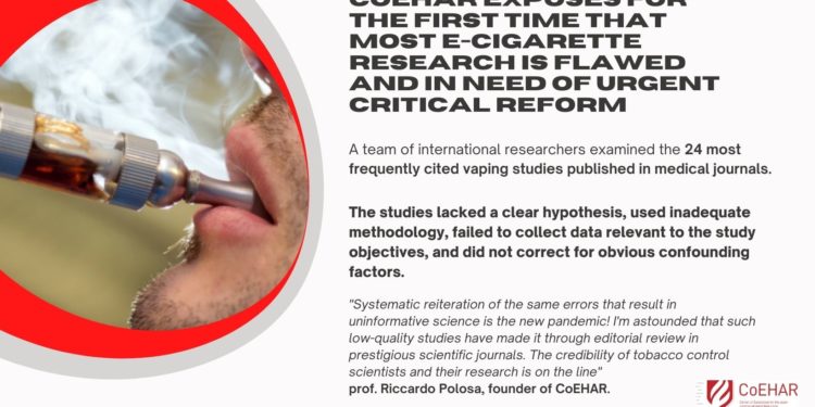 Methodological flaws and unreliable data: CoEHAR analyzed 24 of the most popular vaping studies